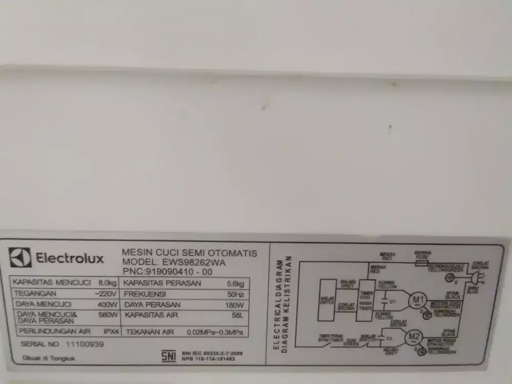 Mesin Cuci Elektrolux (Harga Nego)