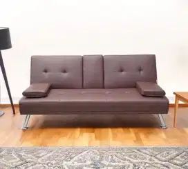 Sofa bed kulit dengan console