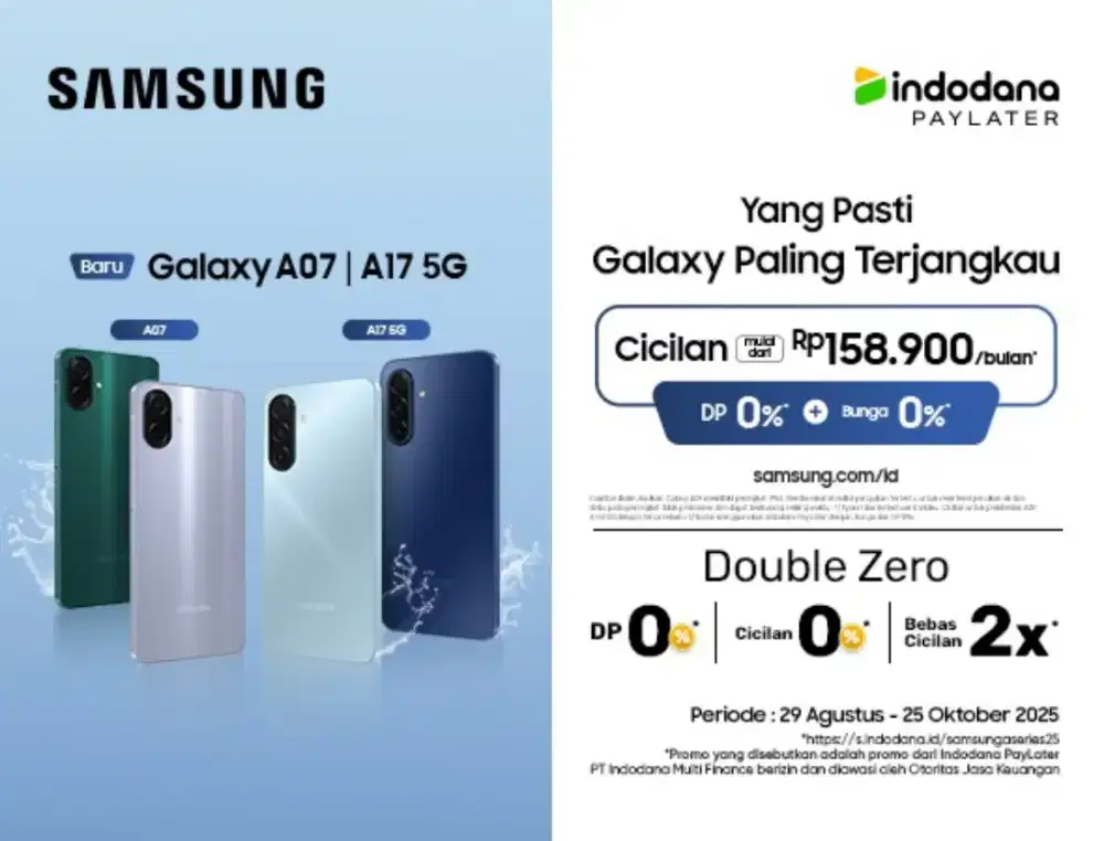 Kredit samsung A17,A07 bunga 0% free 2x angsuran