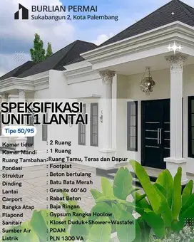 RUMAH KOMERSIL SIAP BANGUN KM 6 SUKABANGUN PALEMBANG