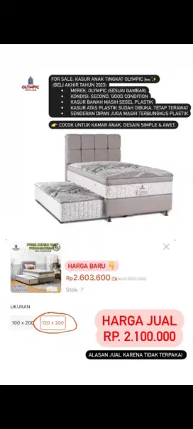 Kasur anak 2 tingkat 120 X 200