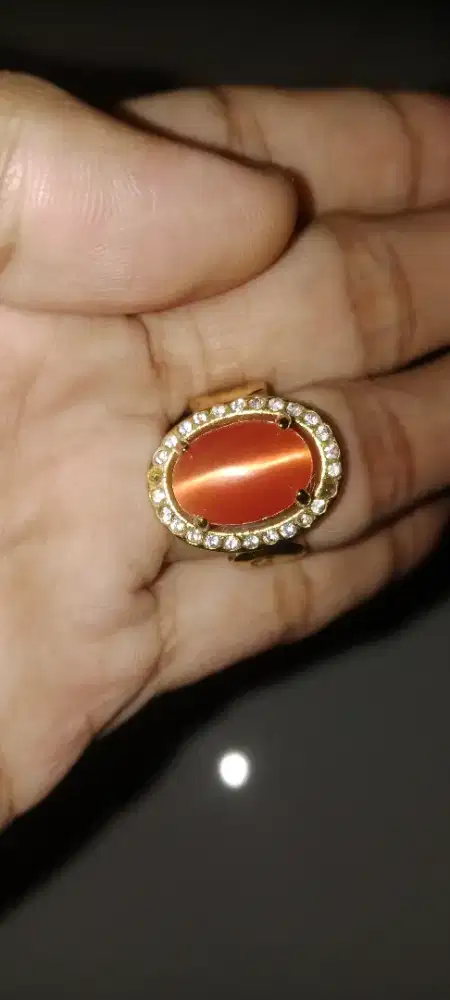 Cincin Batu Mata Kucing Orange