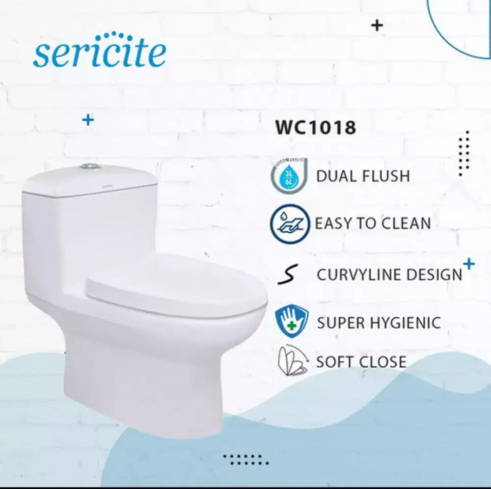 Closet duduk Sericite putih