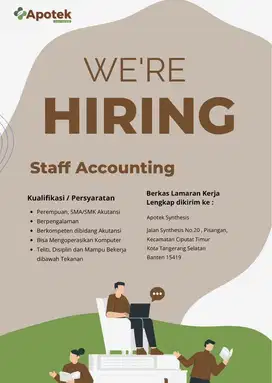 Di Butuhkan 1 Orang Admin Accounting
