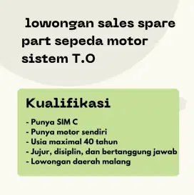 Di butuhkan sales spare part sepeda motor