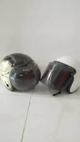 Helm bogo Windsor 1883 fullset Plus Helm Classic White Kaca Datar