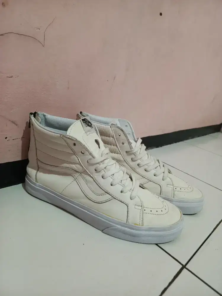 Vans Sk8 Hi Leather White size 43 fit to 44 (28cm)