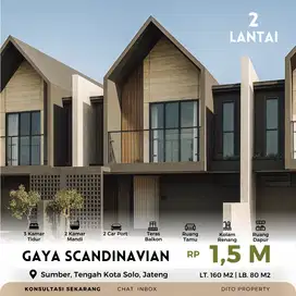 Jual Rumah Mewah 2Lt Gaya Scandinavian di Tengah Kota Solo, Prestisius