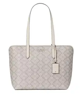Tas Totebag Kate Spade Flower PVC Tote Dark Beige