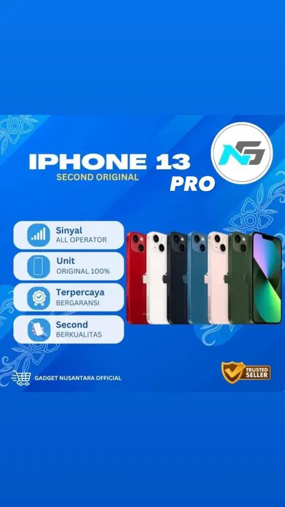Jual iphone 13 Pro 128 Second inter alloperator fullset