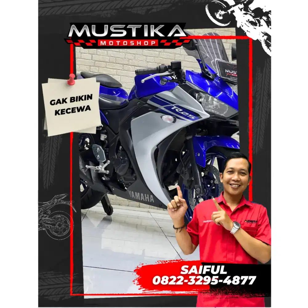 Obral murah!!Yamaha R25 Blue Rice 2016 N Asli Pajak Baru-Mustika