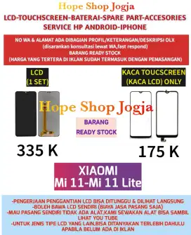 Service HP-Ganti Touchscreen-Baterai-LCD XIAOMI
Mi 11-Mi 11 Lite
