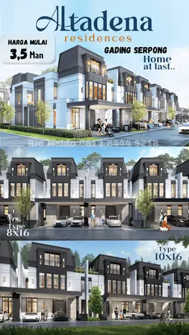 Rumah baru Altadena Gading Serpong dijual murah