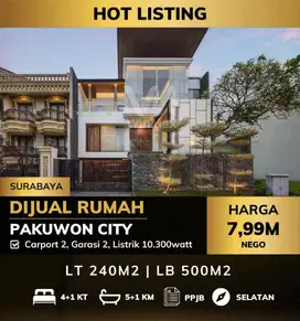 Dijual Rumah Full Furnished Siap Huni 3 Lantai Pakuwon City Surabaya