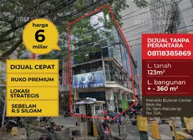 DIJUAL CEPAT RUKO PREMIUM LUAS 123m2 MANADO BULEVAR CENTER