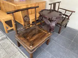 Jual kursi antik, rosewood. Bonus meja.