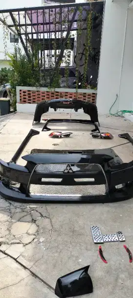 Bumper Evo X Set bahan ABS Plastic Taiwan + part PNP Lancer ex