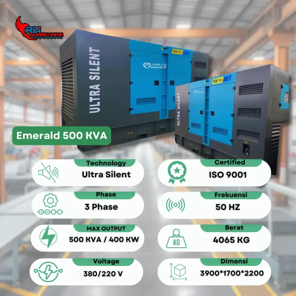 Genset Ultra Silent Emerald 500 kva