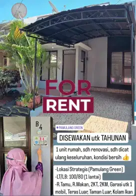 Disewakan Rumah 2 Kamar Sangat Nyaman dekat dengan Pusat Belanja