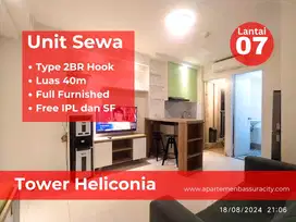 Sewa 2BR Hook Furnished apartemen Bassura City tower Heliconia