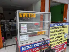 etalase kaca buat taruh di atas meja cocok buat jualan nasi uduk