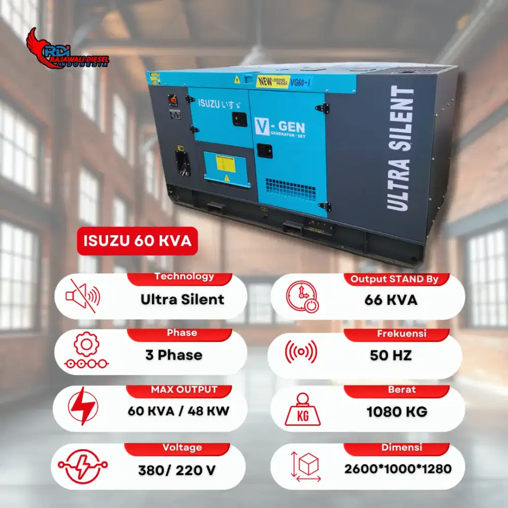 Genset Ultra Silent isuzu 60 Kva