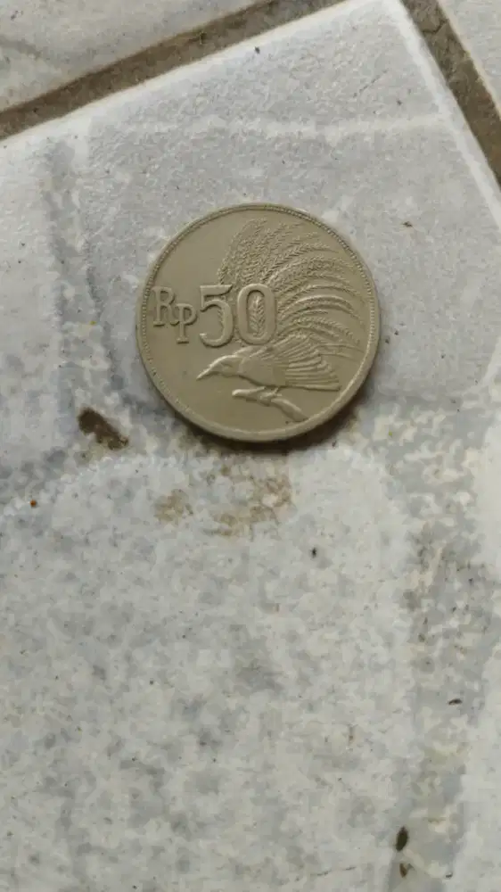 Uang Coin langka rp 50 thn 1971 cendrawasih