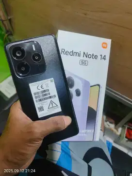 Redmi note 14 5g ram 8/256 fullset no minus no cacad like new