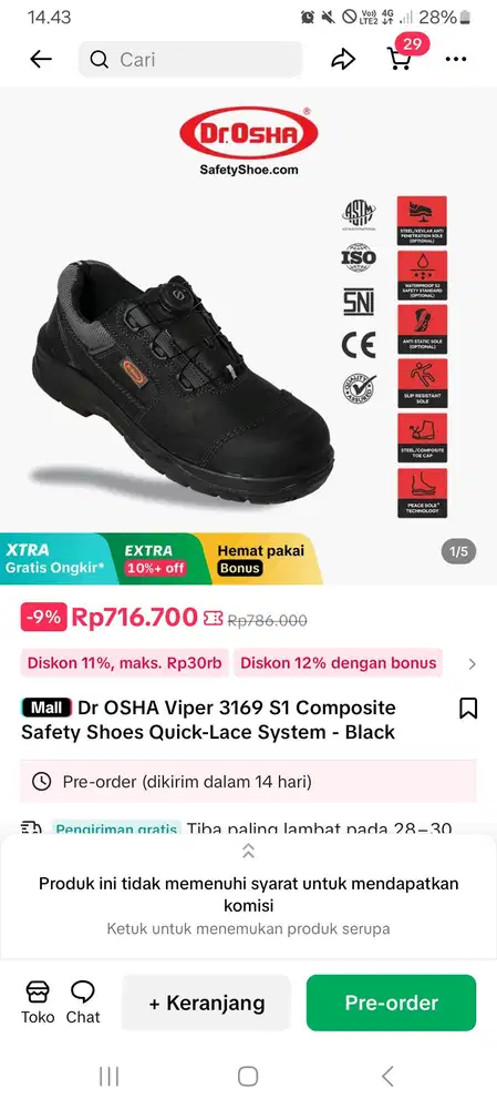 SEPATU SAFETY DR. OSHA 3169 44