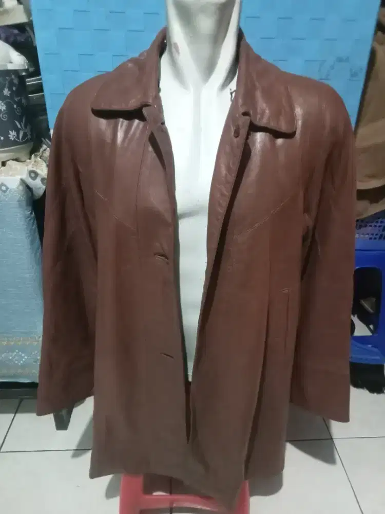 Jubah long kulit asli
