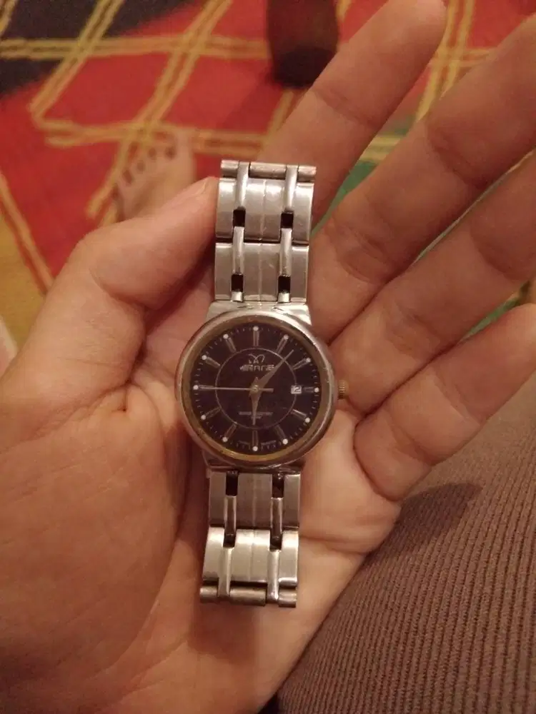 Jam tangan Mirage wanita silver & black (03) water ressistant