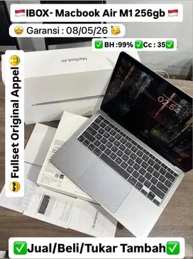 Macbook Air M1 256 Gb Space Greey Resmi ibox Garansi Panjang Bh 99%