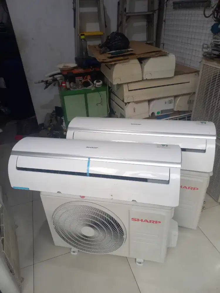 Jual ac 2pk sharp r32 ad 2 unit bekas kantor tutup frion kosong