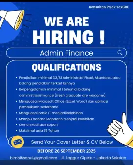 ADMIN FINANCE IT
