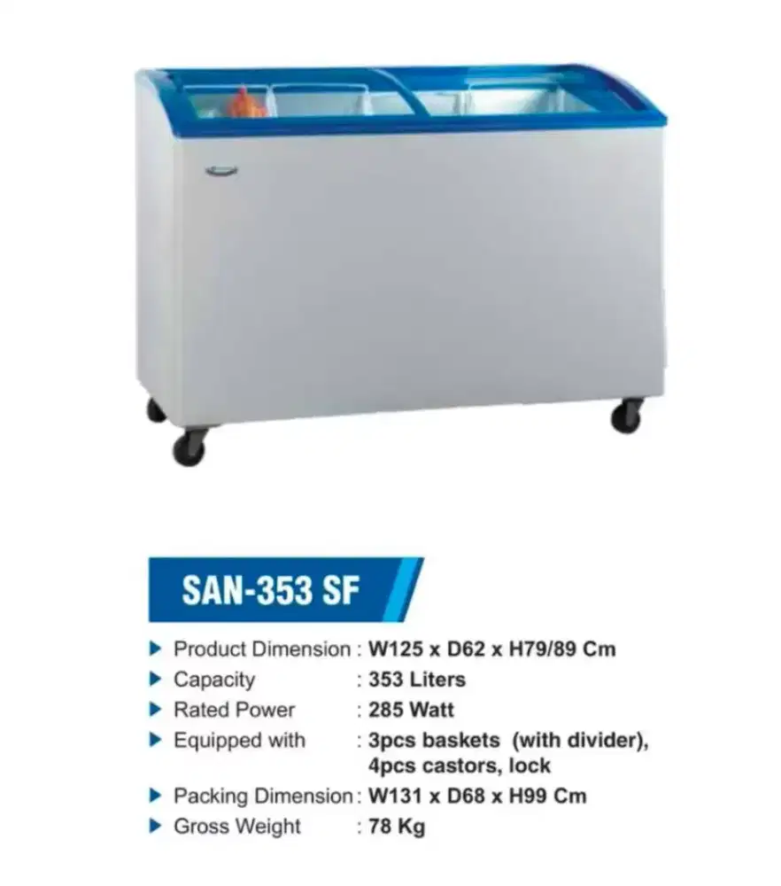 Freezer istimewa 353 liter watt kecil