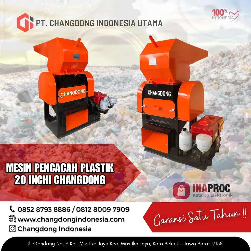 Mesin Pencacah Plastik 20 Inchi