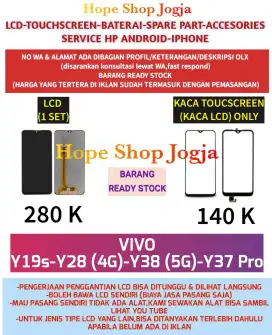 Touchscreen-Baterai-LCD VIVO
Y19s-Y28 (4G)-Y38 (5G)-Y37 Pro