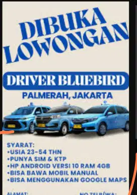 Loker Driver Taksi Bluebird Pool Palmerah
