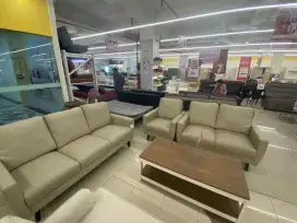 Sofa set minimalis kulit sintetis
