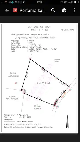 Tanah di sekitar Masjid Raya Padang Tiji