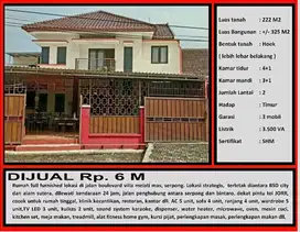 Dijual Rumah Hoek 2 Lantai Jalan Raya Villa Melati Mas Serpong