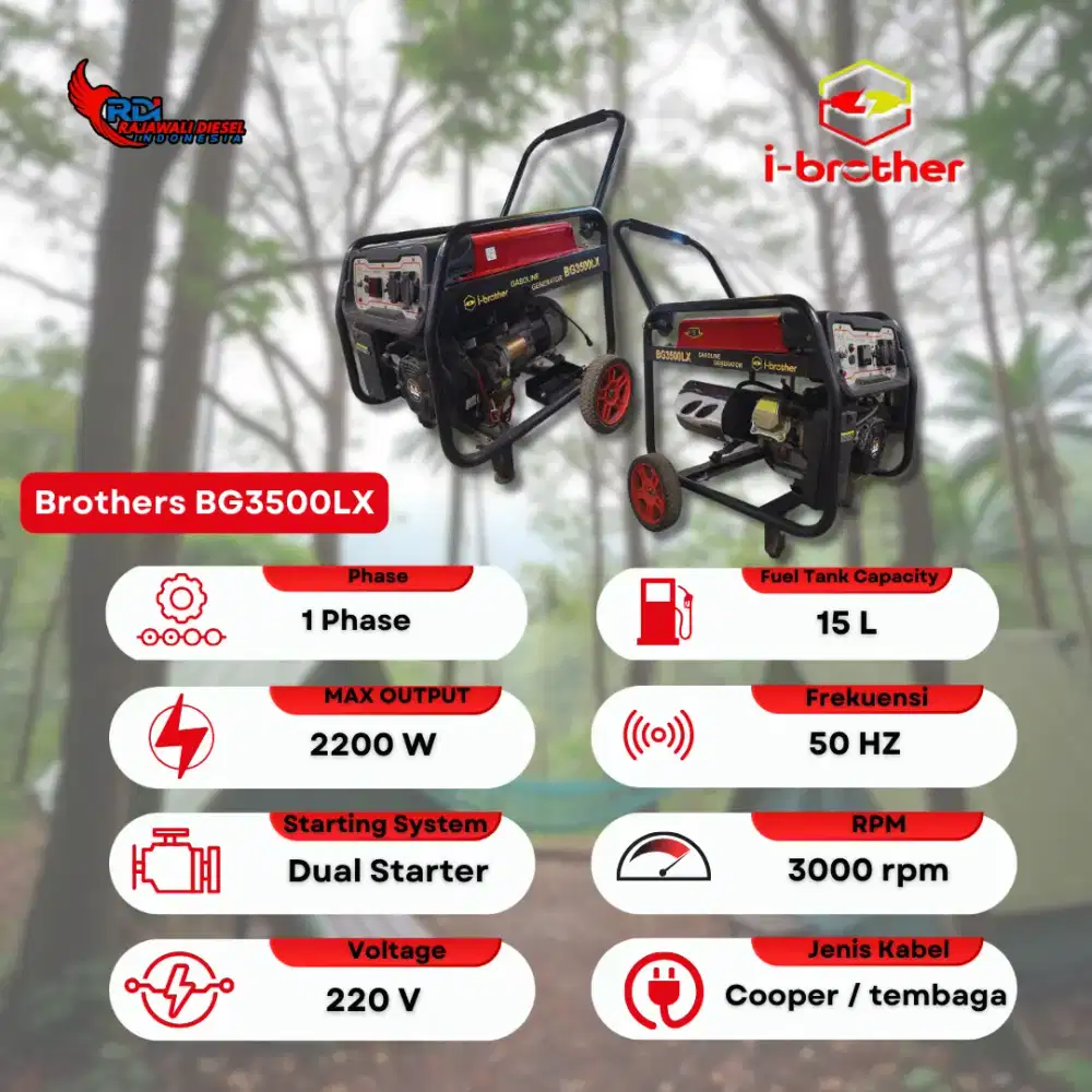Genset Brother 2000 Watt BG 3500 LX