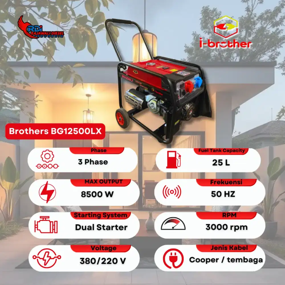 Genset Brother 8000 Watt BG 12500 LX
