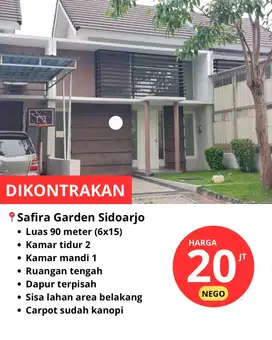Dikontrakan rumah di safira garden sepande candi sidoarjo