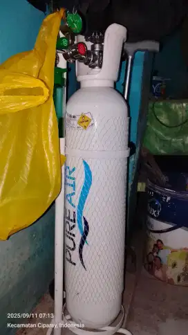 Tabung oksigen pure air fullset tanpa selang dan tensian darah omo