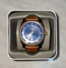 Jam Tangan Kulit Pria Fossil FS5266 Warna Cokelat Biru Original