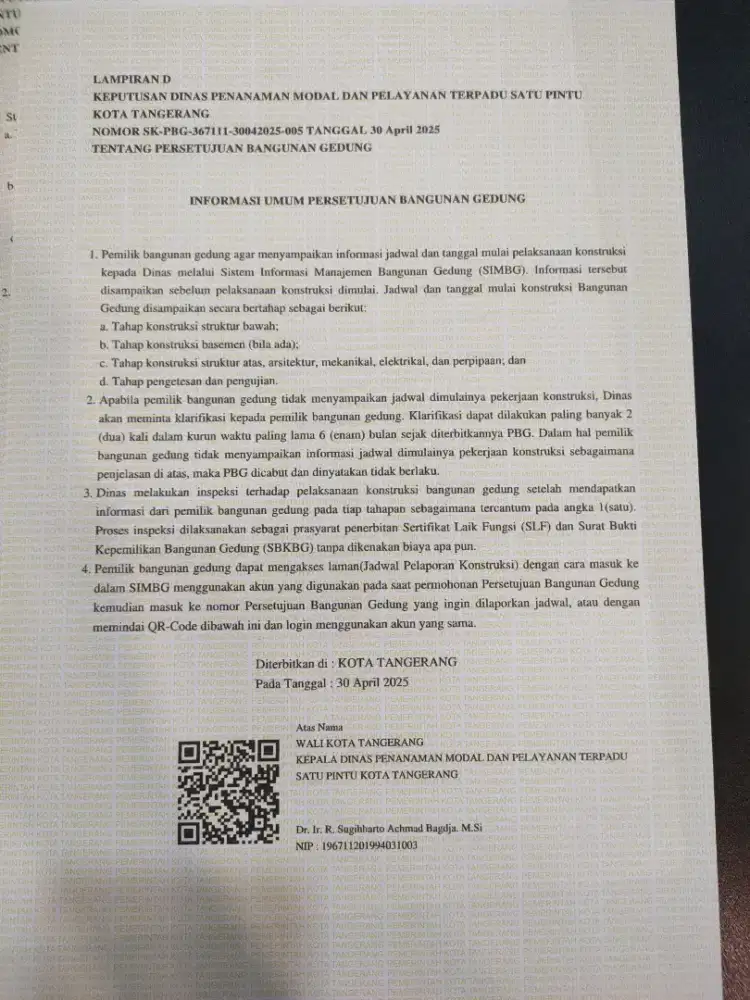 Jasa pengurusan dokumen PBG/IMB dan SLF