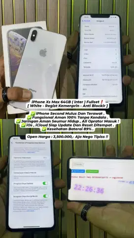 Iphone Xs Max 64Gb Sinyal Terdaftar Permanen