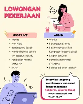 POSISI HOST LIVE & ADMIN