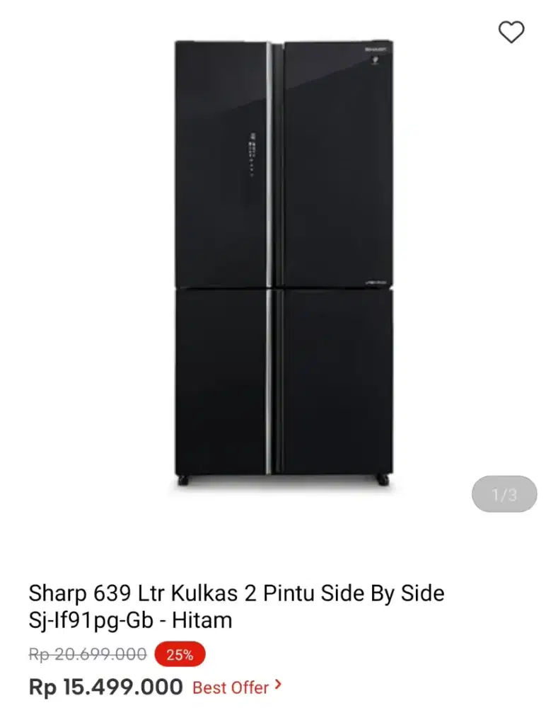 KULKAS SHARP 4 PINTU SJ-IF91PG-GB 639LTR